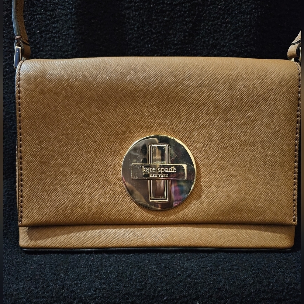 Kate Spade Sally Newberry Lane Leather Camel Brown Color Crossbody